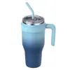Termo de acero inoxidable para coche de 40 oz transfronterizo con gran capacidad, asa portátil, diseño de pajita y característica de retención del frío