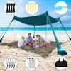Tenda de Campismo com Dossel Costeira Transfronteiriça, Tenda de Sol para Praia, Tenda Portátil, Abrigo de Sol para Pesca ao Ar Livre