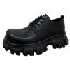 Two Points of Romance 2023 Nuevos Zapatos Casuales de Cuero Negros de Suela Gruesa con Punta Elevada para Hombre Plataforma Ligera Zapatos Derby para Viajar