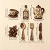 Juego de adornos colgantes de madera con temática de café transfronterizo, accesorios de café estilo campo americano, decoraciones de pared de madera para restaurantes y cocinas