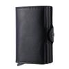 Nova caixa de cartão de alumínio de camada dupla 2023 porta-cartão masculino PU resistente ao desgaste porta-cartão automático pop-up carteira de fibra de carbono