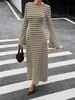 WishY2 Amazon 2026 Nuevo Vestido de Mujer Europeo y Americano Sexy con Temperamento Espalda Descubierta Mangas Acampanadas Rayado