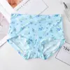 Ropa Interior Sin Costuras para Mujer, Entrepierna de Algodón Puro Antibacteriano, Transpirable, Estampada para Niñas, Estilo Delgado de Verano, Cintura Media, Talla Grande, Estilo de Seda de Hielo para Mujer