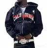 Moletom de Fleece 2026 com Zíper Completo, Design Gratuito, Processamento Gratuito, Transferência Térmica 2D, Padrões de Letras Impressos em 3D