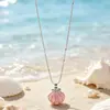 Collar de Estrella de Mar Rosa y Concha Estilo Veraniego Costero, Accesorio Versátil Dulce y Fresco para Niñas, Nuevo Collar para Clavícula