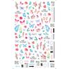 Nuevas pegatinas para uñas transfronterizas con diseño de flores de primavera, mariposas y conejos.