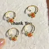 "Bosque de Arce al Atardecer" Otoño e Invierno Hoja de Arce Roja Brillante Anillo para Dedo Fiesta de Estudiantes Temperamento Exquisito Súper Bonito Anillo de Dedo Femenino