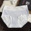 "Estilo Britânico Retrô" Roupa Íntima Feminina 100% Algodão, Cintura Média 10A Entrepernas Estendido, Confortável, Respirável, Amigável à Pele Calcinha Feminina