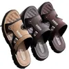 Sandalias cómodas para hombre sin cordones, aptas para uso en casa y al aire libre, transpirables, sandalias de PVC de vestir para papás, zapatos de trabajo para hombre