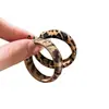 Aretes Redondos Estampado de Leopardo Maillard Marrón Diseño Retro Lujo Accesible Aretes de Estilo Étnico Aretes de Nicho de Alta Gama para Mujer