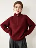 Outono e inverno malha de cashmere camisa básica feminina manga longa suéter solto zíper gola meio aberta quente moda versátil amigo da pele