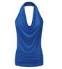 Camiseta de Tricô Lisa Sem Mangas para Mulheres Europeia e Americana Costas com Caimento Decote Halter Sexy Colete Camiseta Feminina em Estoque Guangzhou Milk