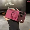 Compatible con Apple 18 Pro Max, funda para teléfono con soporte magnético giratorio de tejido técnico, cubierta de protección completa para iPhone 17