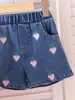 Amazon Cross-Border Roupas Infantis Europeias e Americanas para Meninas Comércio Exterior Conjunto de Duas Peças Colete Rosa + Shorts Azuis para Crianças Pequenas