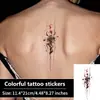 Item Quente Transfronteiriço Adesivo de Tatuagem de Flor Tinta Lavada Inovadora Design Retrô de Alta Qualidade para Homens e Mulheres Longa Duração à Prova d'Água Braço Perna