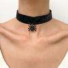 Collar de franela amazónico, gargantilla gótica Loli transfronteriza, cadena para el cuello, collar de encaje estilo europeo y americano, joyería vintage para mujer