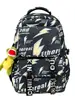 Mochila de Estilo Japonés Ins Street-Style con Rayos Personalidad Graffiti, Moderna y Genial, Mochila Duradera y Resistente para Adolescentes Niños
