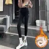 Calça de Tubarão para Gestante para Primavera e Outono, Leggings com Forro de Fleece, Calça de Yoga Plus Size para Mulheres Baixas, Não Apertam na Barriga, Calça de Gestante