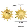 Pendantes Grandes Retro Europeos y Americanos de Acero Inoxidable con Cara Sonriente, Corazón Solar, Luna para Collares y Pendientes DIY, Accesorios de Joyería de Acero de Titanio