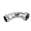 Fabricante de Foshan Codo Crimpado de Acero Inoxidable 304 con Rosca Interna de 90 Grados Codo Crimpado de Acero Inoxidable 304 de Grado Sanitario Accesorios para Tuberías Estándar Nacional