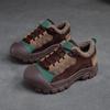 Shanghai Jiejie Winter Novos sapatos de algodão quentes com forro de lã e cano baixo com sola grossa retrô de couro de vaca, leves e confortáveis, sapatos femininos