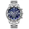 Venta caliente transfronteriza reloj de oro con esfera grande reloj para hombre Blu-ray reloj para hombre correa de acero reloj de cuarzo fabricantes de relojes en stock al por mayor