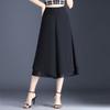 Pantalones de Chifón de Talla Grande Transfronterizos Verano Nuevo Cintura Alta Sueltos Caída Rectos Recortados Culottes Doble Capa Pantalones de Mamá