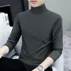 Camiseta de manga larga para hombre con cuello alto, camiseta interior elástica para hombre, primavera y otoño, casual, algodón, camiseta para hombre, top, moda, venta al por mayor