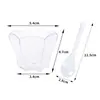 Taza de postre de plástico desechable de 60 ml, taza para pastel, taza para mousse, taza de cáscara de madera, taza transparente creativa para bebidas con forma de flor