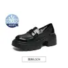 Mocassins de Tela Femininos 2026 Novo Verão Respiráveis de Tela Slip-on Estilo Britânico Aumentadores de Altura Sapatos de Couro Preto