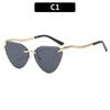Gafas de sol triangulares sin marco de moda europea y americana, tendencia transfronteriza, gafas de sol personalizadas, gafas de sol modernas y avanzadas, comercio exterior