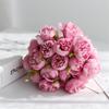 Artificial 27 Cabeças Rosa Amarrado à Mão Flor Artificial Camélia Pequeno Buquê Conjunto de Flores Artificiais Buquê para Decoração de Casa