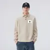 Ropa para Hombre Fengshe / Sudadera de Manga Larga para Hombre de Otoño 300g con Cuello de Solapa Estampado, Estilo Americano, Marca de Moda, Peso Pesado, Corte Holgado