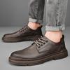 Zapatos de herramientas de talla grande transfronterizos, zapatos de hombre, zapatos de moda de otoño, nuevos zapatos de cuero con suela gruesa y aumento de altura, zapatos casuales de caña baja transpirables para hombre.