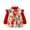 Conjunto de Año Nuevo para Niña, Delantal de Bebé Estilo Chino, Babero Nuevo para Comer, Hanfu de Invierno, Ropa de Año Nuevo, Vestido de Princesa, Ropa Protectora