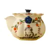 Tetera de Cerámica para Uso Doméstico, con Asa en Forma de Flor, Diseño Exquisito y Estéticamente Agradable, Adecuada para Té Gongfu