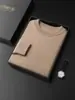 Nuevo suéter de cachemira para hombre de otoño e invierno, cuello redondo, tejido de siete puntos grueso, corte holgado, talla grande, jersey, suéter base de punto de lana de color liso