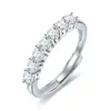 Conjunto de Anillos de Mujer de Tres Piezas de Venta Caliente Transfronterizo, Anillo de Diamante Simulado, Circonita Abierta, Conjunto de Anillos de Boda de Moda de Lujo Ligero