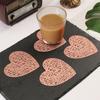 Posavasos Pequeños de Corazón Creativo Decoración para el Hogar Manteles Individuales Aislados de PVC Estampados en Caliente Posavasos para Café Antideslizantes al por Mayor