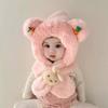 Gorro de Bebé Otoño e Invierno Bufanda para Niños Todo en Uno con Forro Polar Niña Súper Lindo Niño Lindo Protección para las Orejas Gorro para Niño Pequeño