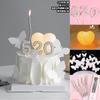 520 Día de San Valentín Hermosa Decoración Romántica para Pastel Luminoso Adornos de Lámpara de Amor Mariposa Internet Perla Roja 520 Enchufable