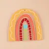 Accesorios coreanos Ins de acrílico multicolor en forma de U con franja arcoíris, accesorios simples de nicho semicirculares para bricolaje
