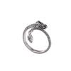 Anillo de zodiaco Dragón Yilu de plata S990 vintage desgastado súper vendido personalidad cola de dragón Anillo abierto de plata