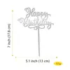 Decoração de Bolo de Acrílico Espelhado Feliz Aniversário Transfronteiriça Marca Placa para Bolo de Festa de Aniversário