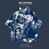 Camisa floral de manga corta transfronteriza tailandesa para hombre, nueva versión coreana de verano, estilo retro ins Hong Kong, camisa fina floral para pareja