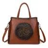 Bolso Cruzado de Hombro Único 2026 para Mujer, Bolso de Mano Artístico de Estilo Nacional para Madres de Mediana Edad, Repujado con un Toque de Alta Gama, Bolso Cruzado Versátil y Elegante