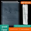 Saco de embalagem para suéter de roupa Saco de armazenamento de PE com zíper Saco plástico transparente 10 seda Mensagem de aviso Saco com fecho zip 40 * 55cm