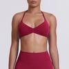 Sujetador Deportivo de Color Sólido Sin Costuras Transfronterizo de Espalda Hermosa Ajustado de Alta Elasticidad con Cuello Halter para Correr Fitness Yoga Ropa Deportiva Sujetador para Mujer