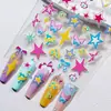 Cielo Coreano Dulce y Lindo Pegatinas para Uñas con Pintura de Dopamina Estrella Mariposa Pegatinas de Uñas de Alta Gama para Niñas