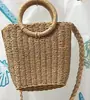 Ins bolsa de palha quadrada alça redonda bolsa de corda de papel bolsa transversal bolsa Kun ombro praia moda bolsa casual versátil